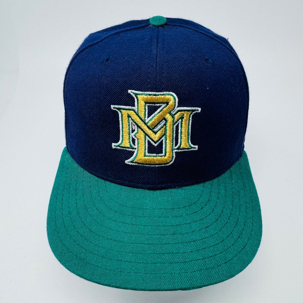 VTG Milwaukee Brewers MLB Diamond Collection Hat 7 1/8 Blue Green Wool New Era‎